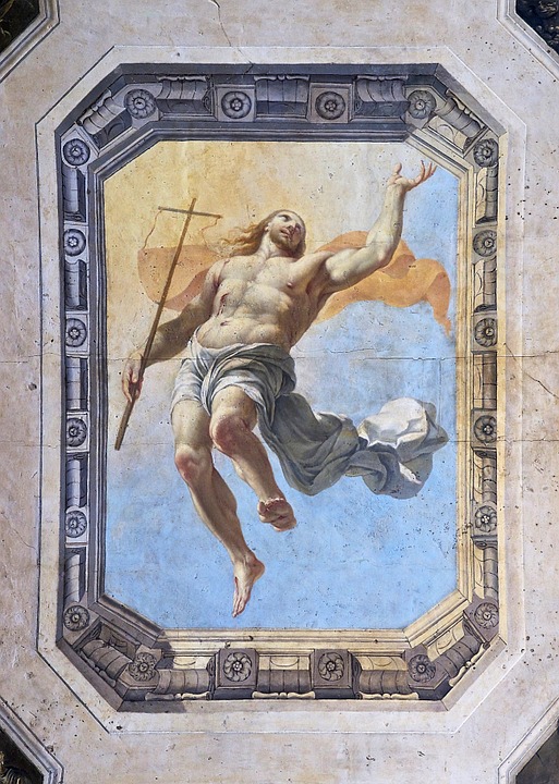 Christ Ceiling Painting Jesus Catholic Resurrection